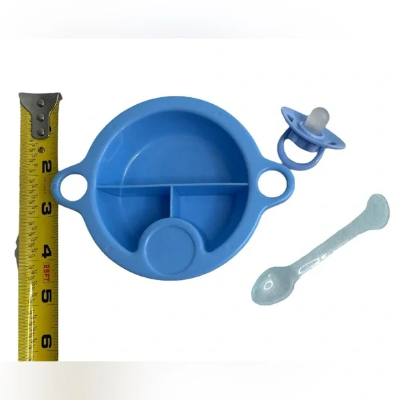 9-Piece Baby Doll Accessory Play Set w food bowl spoon blocks boppy potty chair - Picture 2 of 4